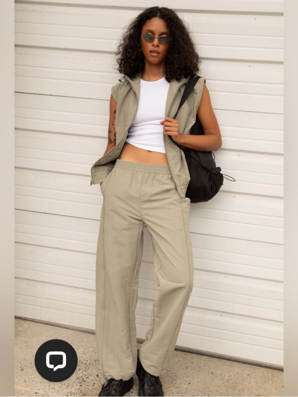Oak+Fort Nylon Parachute Wide Leg Pant